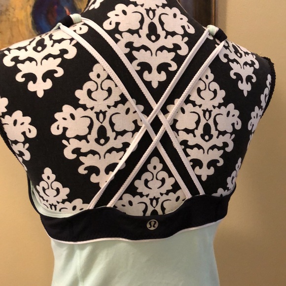 Lululemon mint green soft jersey cross stretch straps back athletic top - Picture 4 of 9